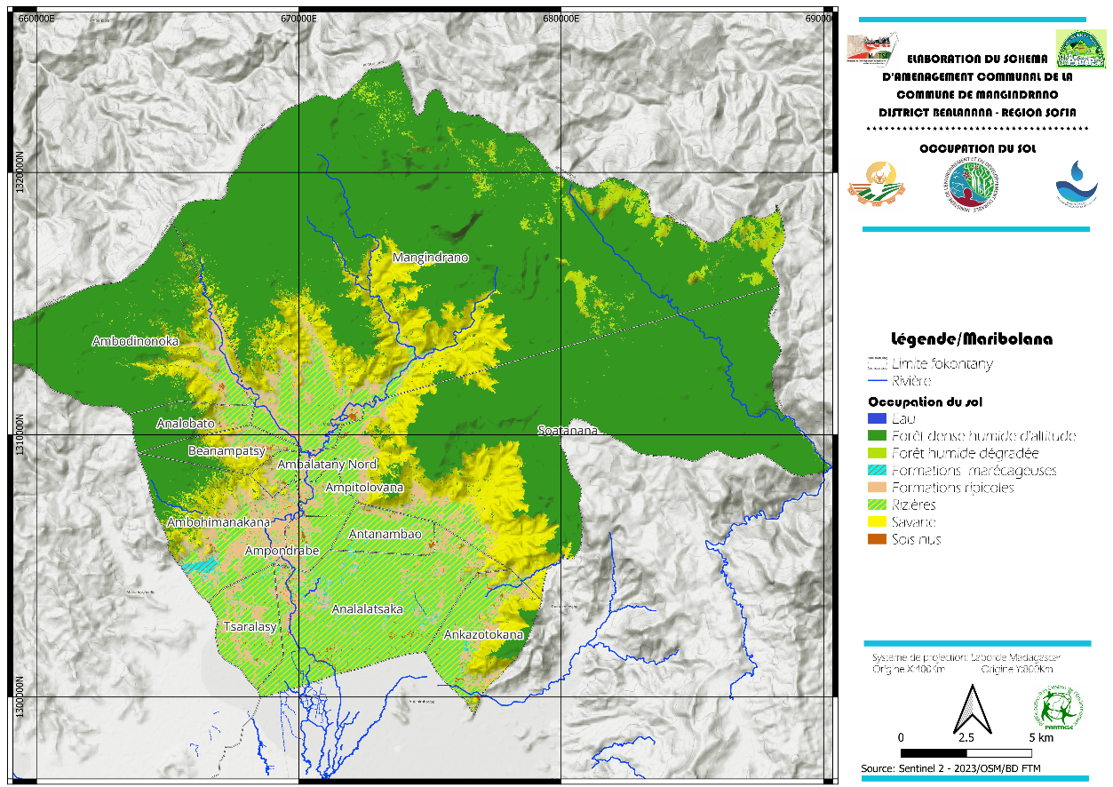 Carte SIG du paysage de Maromizaha dans la région Sofia